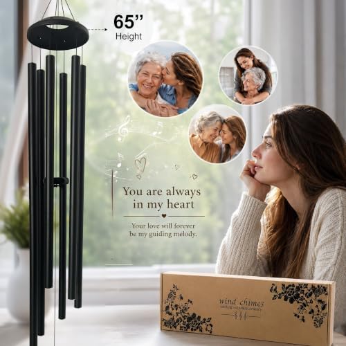 65" Extra Large Wind Chimes for Outside, 6 Tubes Thick & Bold Aluminum - Image 4