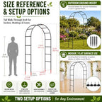 SUNLPH Thickness Metal Garden Arch Trellis for Climbing Plants, Rustproof, Black, 4.6x8.2 or 7.2x6.9 Ft, Wedding Arbor Archway for Bridal Party Flower Decoration - Image 4