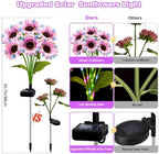 Solar Garden Lights Outdoor, 4 Pack Solar Multicolor Sunflower Lights with 24 Head 3.5 Inch Flowers, Waterproof Flowers Light Fall Decor Auto ON/Off for Garden Yard Patio, Gifts for Mom Women - Image 2