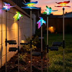 6 Pack Solar Garden Stake Lights Outdoor, Yard Figurine Stake Light, Flower Hummingbird Dragonfly Butterfly for Patio Yard Pathway Decoration (Garden) by EigreenSolaroutdoorlights