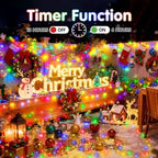 KNONEW 203FT 600LED Green Wire Outdoor Fairy Lights Plug in Multicolor Xmas - Image 4