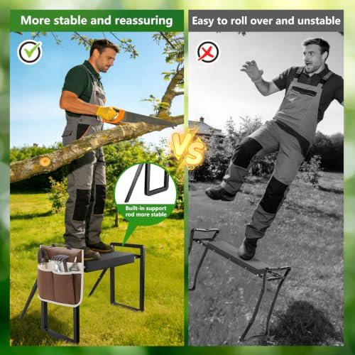 Garden Kneeler and Seat Foldable Gardening Stool with Extendable Legs - Image 4
