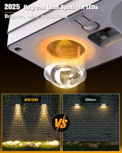 JOFIOS Solar Fence Lights 20 Pack, 50 Lumens Outdoor Solar Lights with 12 Modes RGB Color Glow LED，Waterproof, Solar Lights for Patio, Backyard, Deck, Fence, Railing(White Shell) - Image 3