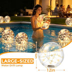 Solar Floating Pool Lights 2 Pack, 14 Inch Inflatable Glow Balls with 3000K Warm White LED, IP68 Waterproof Solar Powered Floating Lights for Pool, Garden, Patio, Christmas Outdoor Decorations - Image 4