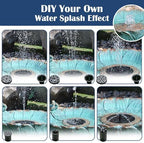 Outdoor Solar Bird Bath with Water Pump Fountain, Two Usage Modes for Hummingbird, 16.9"W Solar Powered Birdbath, Sunflower with bird, 7 nozzles Water Feature for Garden Backyard Decor (Peacock Blue) - Image 6
