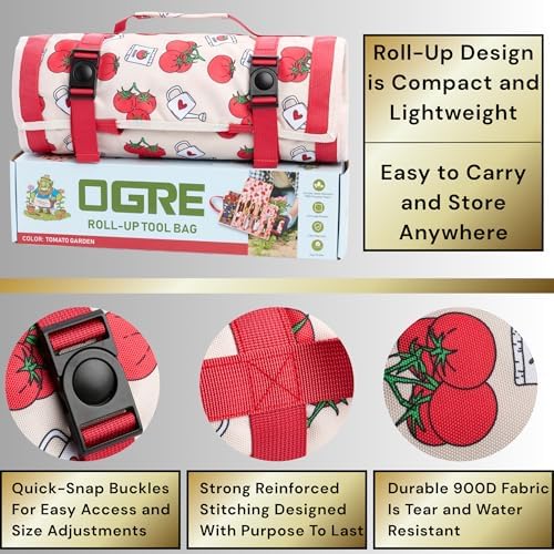 OGRE Roll-Up Garden Tool Bag Only, Heavy-Duty Organizer with 6 Pockets - Image 3