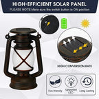 VIHOSE 6 Pcs Solar Lantern Outdoor Waterproof Flickering Fire Light, Retro - Image 3