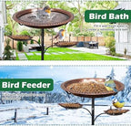 Bird Bath for Outside,2-in-1 Detachable Bird Feeder,Antique Bronze - Image 6