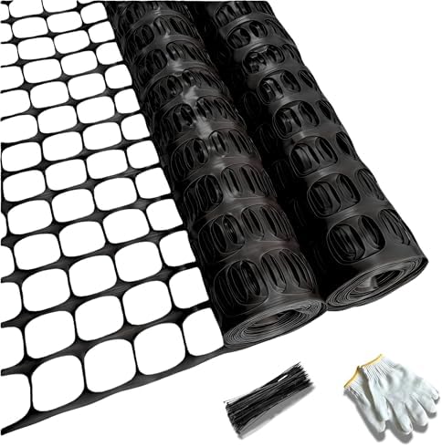 PotatoLife 2-Pack 4'x100' Green Mesh Fence for Garden with Zip Ties, Black by PotatoLife