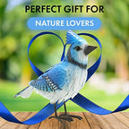 GUTE Blue Jay Metal Bird, Garden Yard Sculpture Art - Large Realistic Standing Blue Bird - Outdoor Fall, Winter, Spring, Summer Decoration - Handmade Bluejay Decor - Perfect and Sympathy Gifts - Image 4