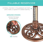 Best Choice Products Bird Bath, 28in Outdoor Resin Pedestal - Copper - Image 3