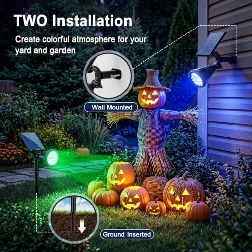 WELALO Solar Lights Outdoor Waterproof Flag Spotlights 10 Pack (Colored) - Image 5