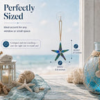 Stained Glass Black Pearl Starfish Suncatcher 5pk, 3in Home Decor, Mom Gift - Image 2
