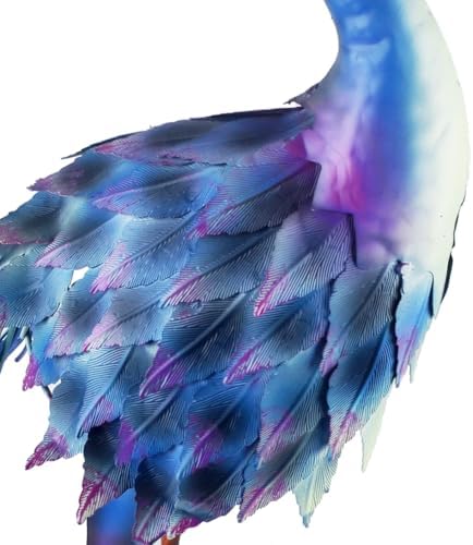 Peacock Statue Metal Peacock Sculpture Garden Decoration Metal Yard Art for Patio Lawn Backyard Outdoor Decoration A Set of 2 - Image 4
