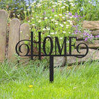 Metal Home Sign Garden Stake Decorative, Black Powder-Coated Finish Design Silhouette Statues for Yard Art, Outside, Patio, Outdoor Decor, Garden Decorations, Lawn Ornaments - 20" Black - Image 5