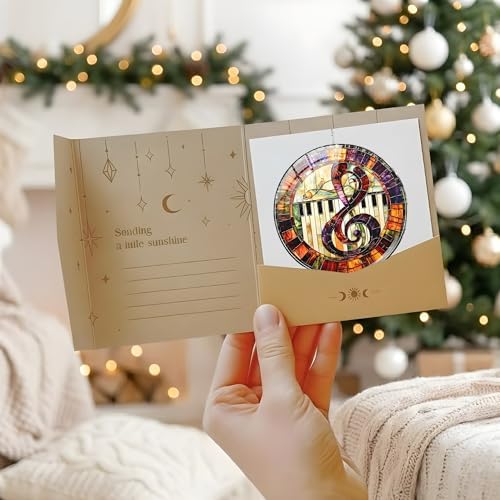 Treble Clef Piano Acrylic Suncatcher 10 Inches, Fall Decoration Indoor Outdoor, Bedroom Porch Decor, Stained Glass Effect Window Hanging, Music Lover Ornament, Pianist Gift for Her - Image 5