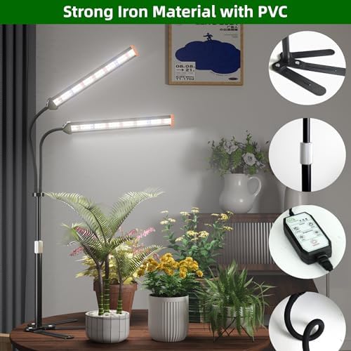 GooingTop Grow Light for Indoor Plants,Height 10-32'' with Dimming & Timer - Image 5
