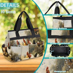 Farmhouse Garden Tool Bag Organizer Heavy Duty Chicken Gardening Tote Bag with 10 Pockets for Women Men Gardening Gifts - Image 5