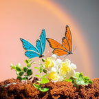 Morpho and Monarch Butterfly Plant Stake Set - Blue & Orange Decorative Plant Stakes for Indoor Plants - Colorful Insect Plant Accessories for Pots & Garden Decor - Gift Set for Plant Lovers - Image 4