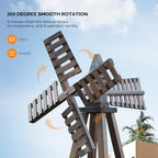 Wooden Windmill, Weather-Proof Wind Spinner, Outdoor Wind Mill for Garden Lawn Patio Decoration (Carbonized, Medium) - Image 4