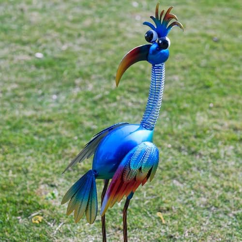 DREAMSOUL Metal Bird Garden Statues 30" Funny Patio Lawn Decor - Image 3