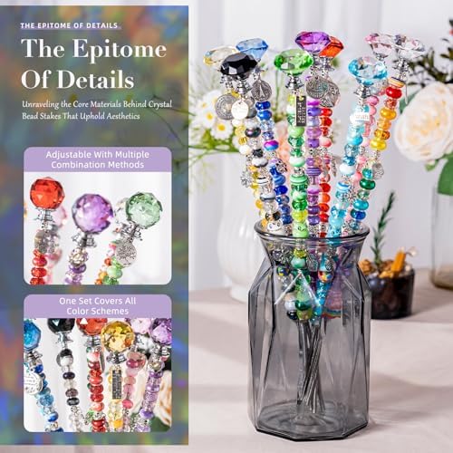 513Pcs DIY Beaded Garden Stakes, Fairy Wand Kit with 18 Threaded Rod - Image 5