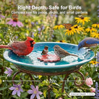 Topadorn 12.2'' Ceramic Birdbath & Birdfeeder for Small Birds Outdoors - Image 2