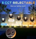 CLOUDY BAY [6 Pack] 9W LED Landscape Well Lights,2700K/3000K/3500K/4000K/5000K Selectable,Low Voltage 12V/24V Ground Lighting,Waterproof Outdoor In Ground Lights for Uplights,Bronze - Image 6