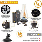 Yisuro Hardwired Wall Sconce,Oil Rubbed Bronze Hardwired Wall Sconce Indoor, Retro Rustic Wall Lamps with Amber Glass,Vintage Bedside Sconces Wall Lighting for Living Room Bathroom - Image 2