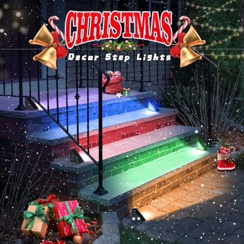 NIORSUN Solar Step Lights,6 Pack RGB Solid Color Changing Solar Stair Lights Outdoor Waterproof IP67 Auto On Off,Solar Lights for Steps,Stair,Patio,Yard,Porch,Front Door,Deck Decor - Image 2