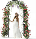 Garden Arbor - 7.9x3.9ft PE+Metal Garden Arch Trellis for Climbing Plants, Wide Sturdy Garden Arch, Ideal for Vines, Weddings, Halloween, Christmas & Outdoor Decor (Black) by AnythingYouWant