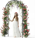 Garden Arbor - 7.9x3.9ft PE+Metal Garden Arch Trellis for Climbing Plants, Wide Sturdy Garden Arch, Ideal for Vines, Weddings, Halloween, Christmas & Outdoor Decor (Black) by AnythingYouWant
