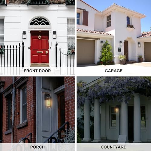 LONEDRUID Dusk Dawn Sensor Outdoor Wall Sconce Black Exterior Porch Lantern - Image 7