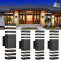 DASTOR 4 Pack Modern Outdoor Wall Lights, 15.1'' Up and Down Porch Lights, 14W 3000K Warm White Exterior Sconce Lighting Fixtures for House Garage by DASTOR