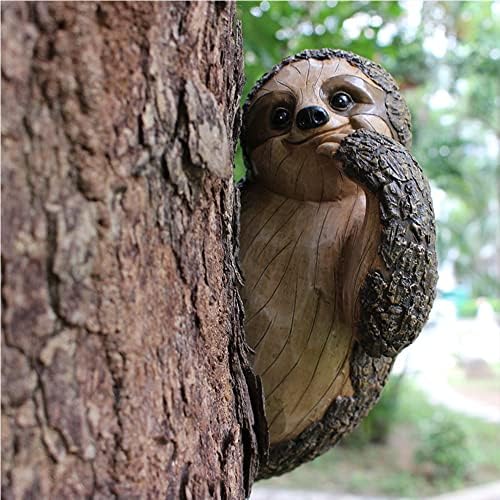 Sloth Tree Hugger, Summer Outdoor Yard Decorations, Resin Tree Peeker Statue, Tree Faces Decor Outdoor, Garden Decor Sloth Gift for Housewarming, Handmade with Details, Durable & Waterproof - Image 7