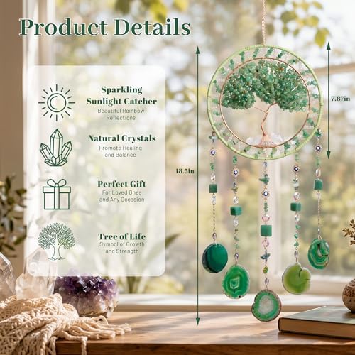 Tree of Life Suncatcher Boho Crystal Suncatchers for Windows Hanging Decor - Image 4