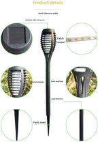 Solar Torch Lights Outdoor Flickering Flame,8Pack Outdoor Garden Landscape Light 12LED Ground Lawn Decoration Induction Torch Light - Image 4