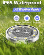 Solar Lights Outdoor Waterproof, 26 Pack 8 LED, Thickened Stainless Steel Ground Light, Solar Garden Lights Landscape Lighting for Patio Pathway Lawn Yard Deck Driveway Walkway, Cool White - Image 3