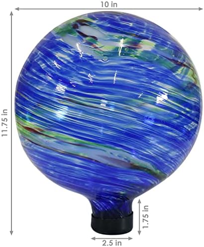 Sunnydaze 10" Glass Gazing Ball for Garden, Globe for Outdoor Display - Image 5