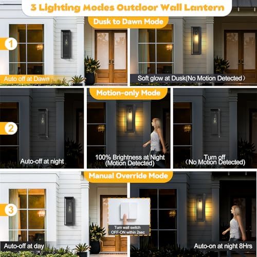 20in Motion Sensor Outdoor Lighting Dusk to Dawn Extra Large Wall Sconce - Image 2