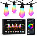 Smart Outdoor String Lights, 50FT RGBW Color Changing Patio Lights with Remote and APP, Dimmable IP65 Waterproof Shatterproof LED Lights for Backyard Garden Party Decor by VoxCynHue