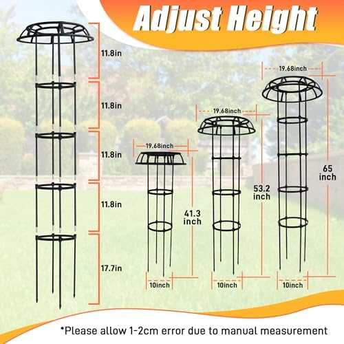 65 Inch Garden Trellis for Climbing Plants Outdoor, Mushroom Top Trellis for Potted Plants, Vines, Roses, Clematis, and Vegetables, Plant Trellis Support 1 Pack - Image 2