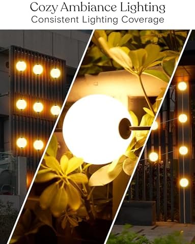 Brightech Orb Outdoor Indoor String Lights - Connectable Set of 2 Frosted Lantern LED String with Weatherproof Globe Lights - Commercial Grade Light Strand for Patio, Porch - 60 Ft, 20 Bulbs Total - Image 3
