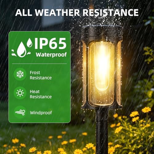 Solar Lights Outdoor, 12 Pack Waterproof IP65 Auto On/Off Solar Pathway Lights 3000K for Garden, Landscape, Path, Yard, Patio, Driveway,Walkway Decor, Landscape Lighting - Image 5