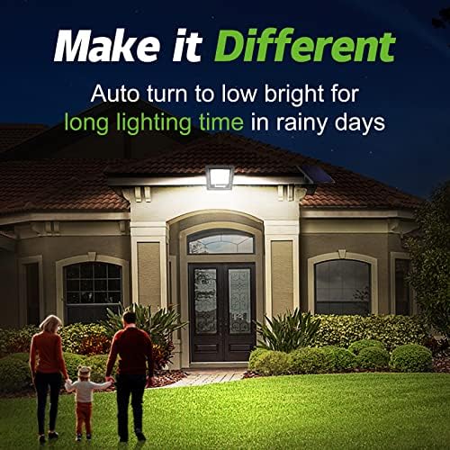 intelamp 4400mAh Solar Flood Lights 1 Pack Outdoor Solar Security Light - Image 2