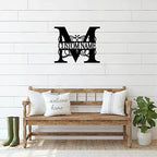 M Custom Name Initial Letter Monogram Decorative Metal Sign Door Hanger Sign Personalized Long Lasting Laser Cut Metal Wall Artwork Cut Out Sign for Dining Room Bedroom Garden Decorations Home Decor - Image 5