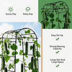 Garden Arch Trellis for Raised Beds, 6.8x3x2.6FT Plant Support for Cucumbers, Melons, Grapes, Roses & Climbing Vegetables, Outdoor Rust-Resistant Trellis for Vertical Growing, Black - Image 3