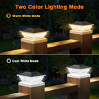 12 Pack Solar Post Cap Lights, 2 Modes Bright Solar Post Lights Outdoor Waterproof, Outdoor Post Lights Solar Powered Deck Lights for 4x4 4.5x4.5 5x5 Posts for Garden Decor - Image 2