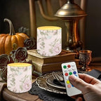 4 Pack Pink Flower Flameless Candles with 18-Key Remote Battery Operated Candles with Color Changing Timer Control LED Pillar Tea Lights for Patio Porch Banquet Home Decoration - Image 3