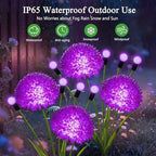 Solar Lights Outdoor Waterproof, 2 Pack Purple Solar Firefly Swaying Lights with Flowers, Flower Light Garden Decor for Outside Yard Patio Halloween for Women Grandma - Image 3
